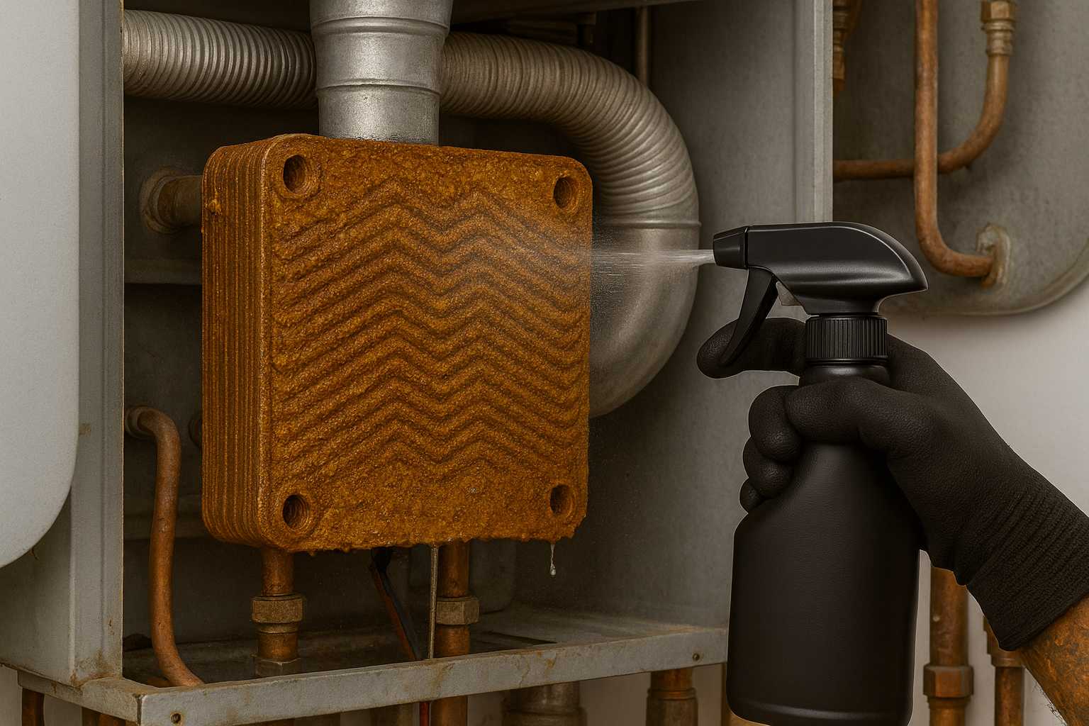 رسوب گیری دستگاه پکیج